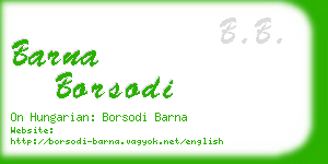 barna borsodi business card